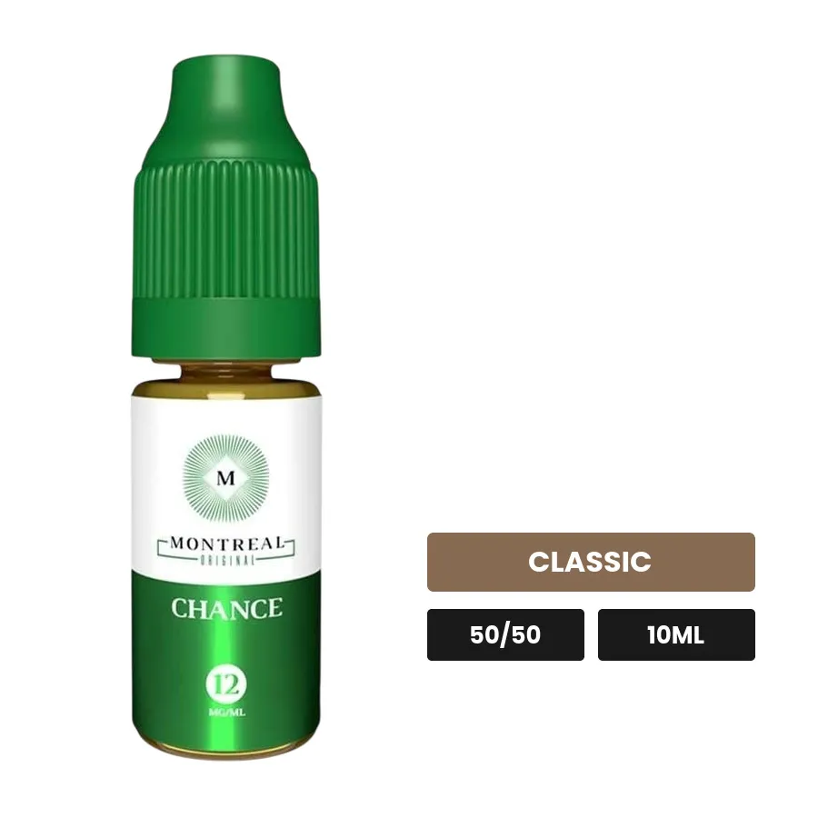E-liquide Chance de Montreal Original, 10 ml, saveur classic.