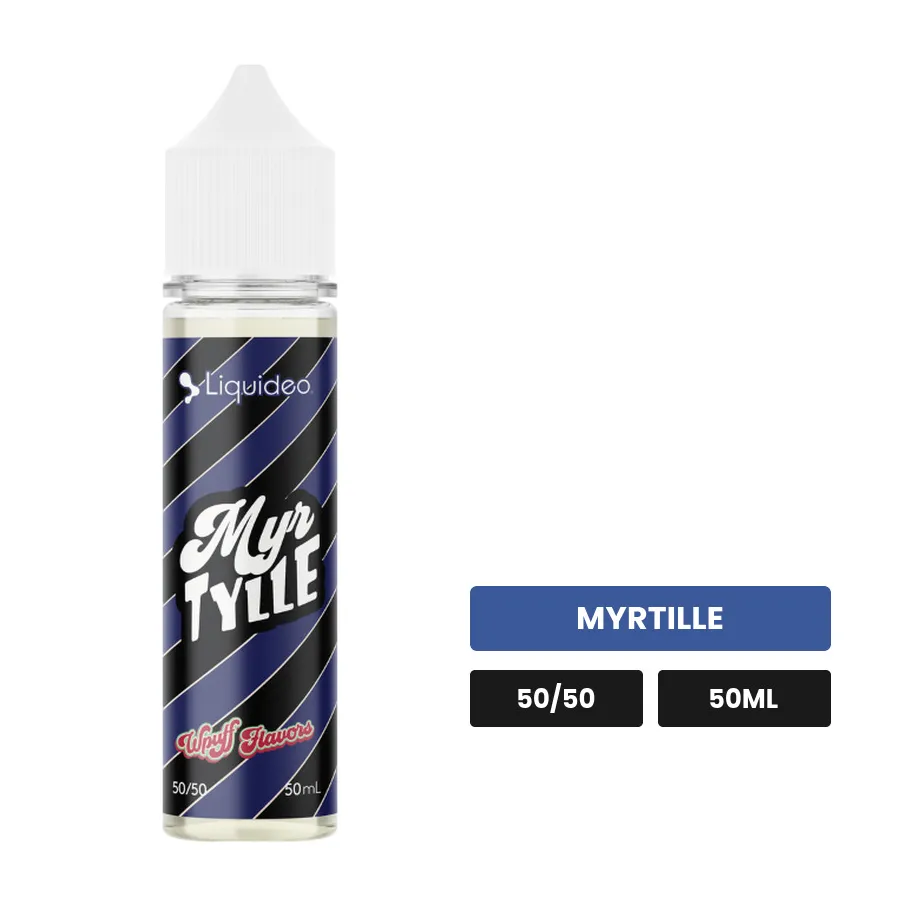 E-liquide Myrtille de Liquideo, 50 ml, saveur myrtille.