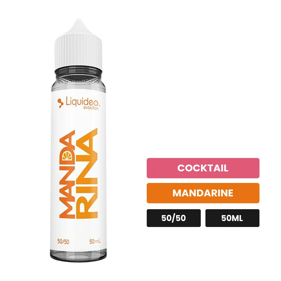 E-liquide Mandarina de Liquideo, 50 ml, saveurs cocktail et mandarine.