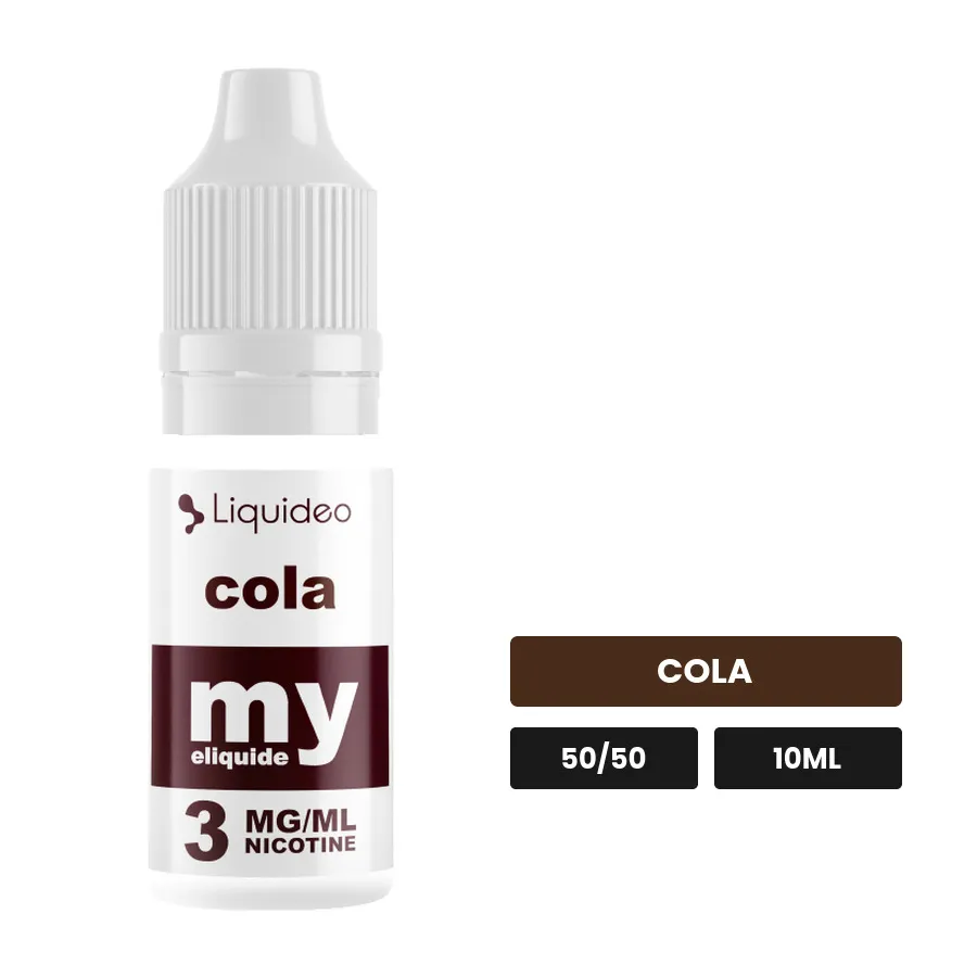 E-liquide Cola de Liquideo, 10 ml, saveur cola.
