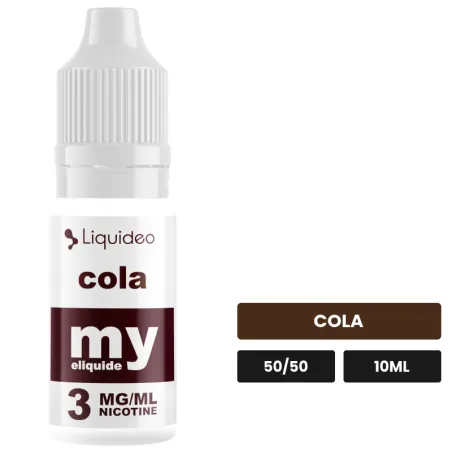 E-liquide Cola de Liquideo, 10 ml, saveur cola.