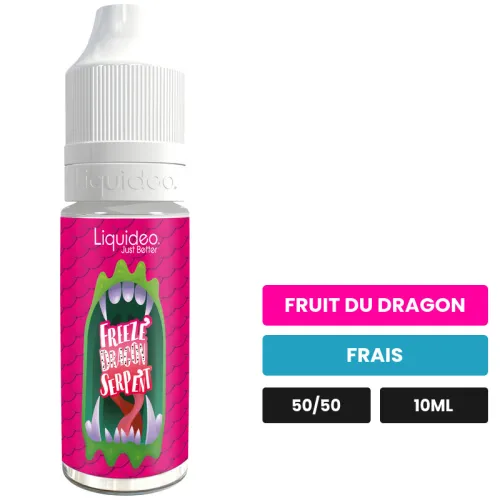 E-liquide Dragon Serpent de Liquideo, 10 ml, saveurs fruit du dragon et frais.