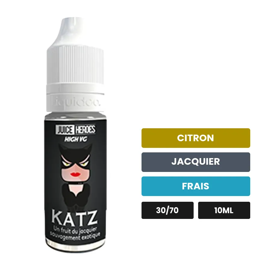 E-liquide Katz de Liquideo, 10 ml, saveurs citron, jacquier et frais.