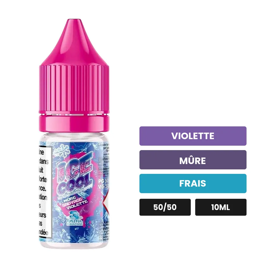 E-liquide Mûre Sauvage Violette de Liquidarom, 10 ml, saveurs violette, mûre et frais.