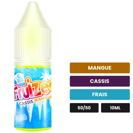 E-liquide Cassis Mangue d'Eliquid France, 10 ml, saveurs mangue, cassis et frais.