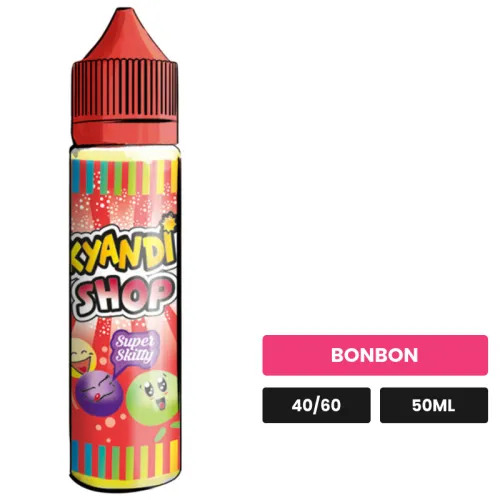 E-liquide Super Skitty de Kyandi Shop, 50 ml, saveur bonbon.