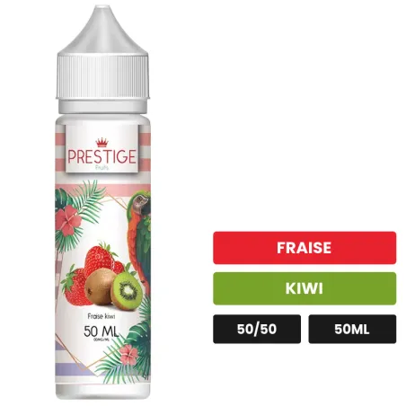 E-liquide Fraise Kiwi de Prestige Fruits, 50 ml, saveurs fraise et kiwi.