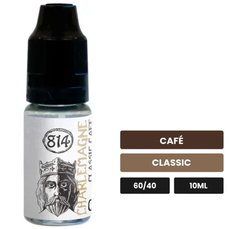 E-liquide Charlemagne de 814, 10 ml, saveurs café et classic.
