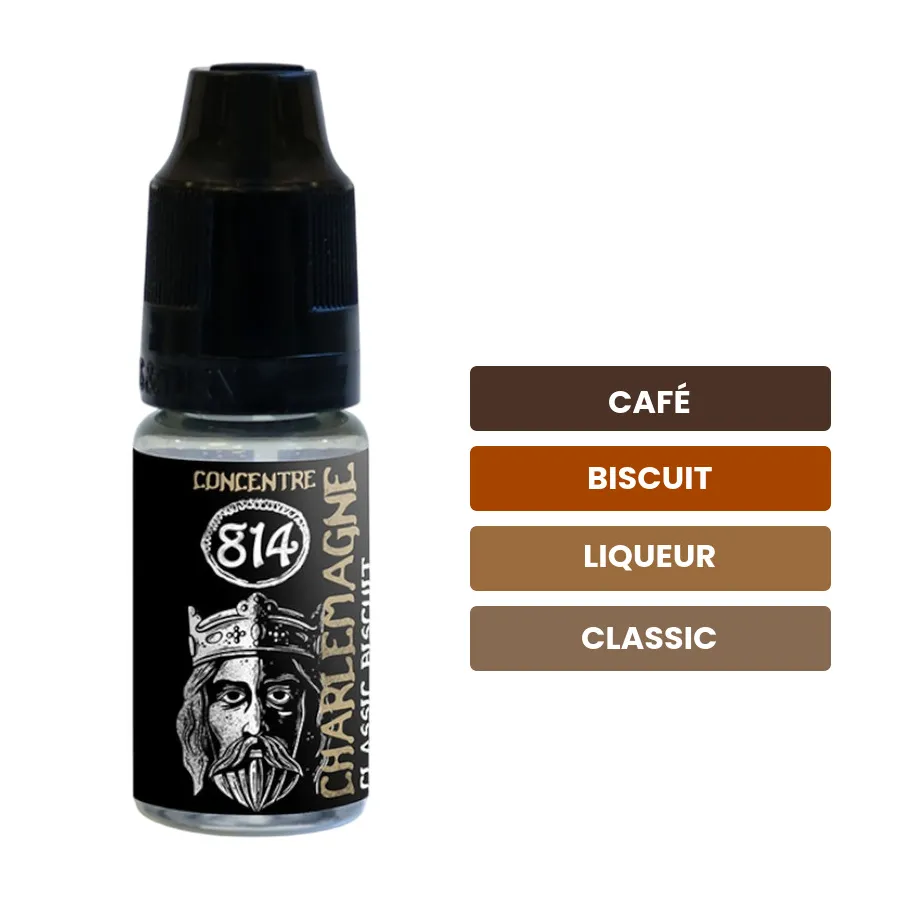 Arome concentre Charlemagne de 814, saveurs café, biscuit, liqueur et 2 autres.