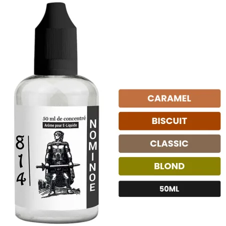 Arome concentre Nominoë de 814, 50 ml, saveurs caramel, biscuit, classic et 1 autre.