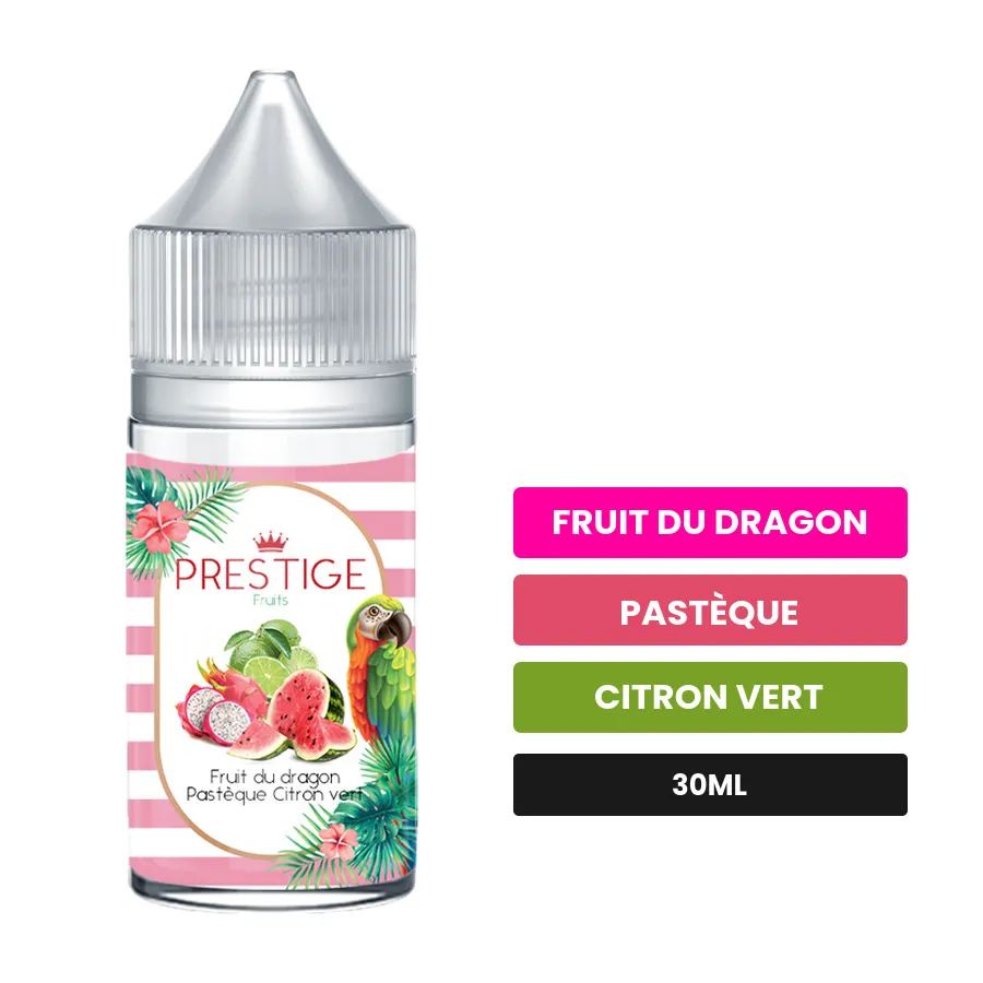 Arome concentre Fruits du Dragon Pastèque Citron Vert de Prestige Fruits, 30 ml, saveurs fruit du dragon, pastèque et citron.