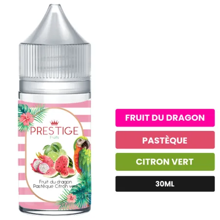Arome concentre Fruits du Dragon Pastèque Citron Vert de Prestige Fruits, 30 ml, saveurs fruit du dragon, pastèque et citron.
