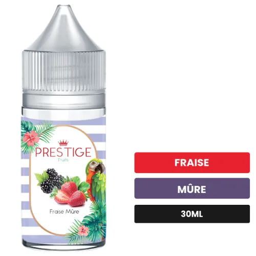Arome concentre Fraise Mûre de Prestige Fruits, 30 ml, saveurs fraise et mûre, sans nicotine — arôme à diluer de nicotine.