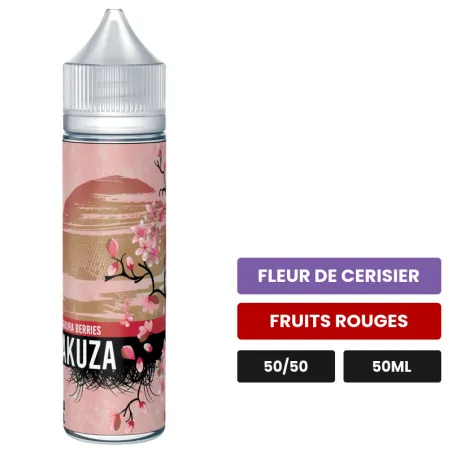 E-liquide Sakura Berries Yakuza, 50 ml, saveurs fleur de cerisier et fruits rouges.