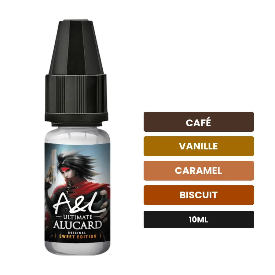 Arome concentre Alucard Sweet Edition d'A&l, 10 ml, saveurs café, vanille, caramel et 2 autres.