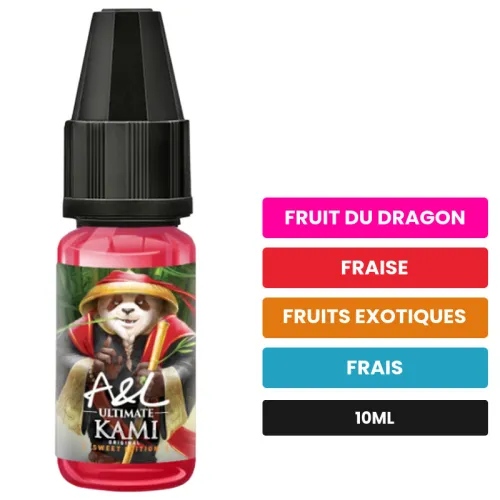 Arome concentre Kami Sweet Edition d'A&l, 10 ml, saveurs fruit du dragon, fraise, fruits exotiques et 1 autre.