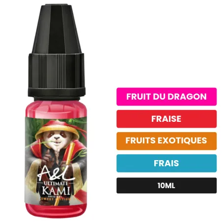 Arome concentre Kami Sweet Edition d'A&l, 10 ml, saveurs fruit du dragon, fraise, fruits exotiques et 1 autre.