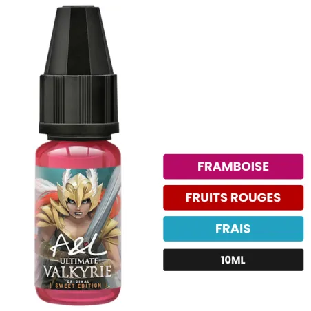 Arome concentre Valkyrie Sweet Edition d'A&l, 10 ml, saveurs framboise, fruits rouges et frais.