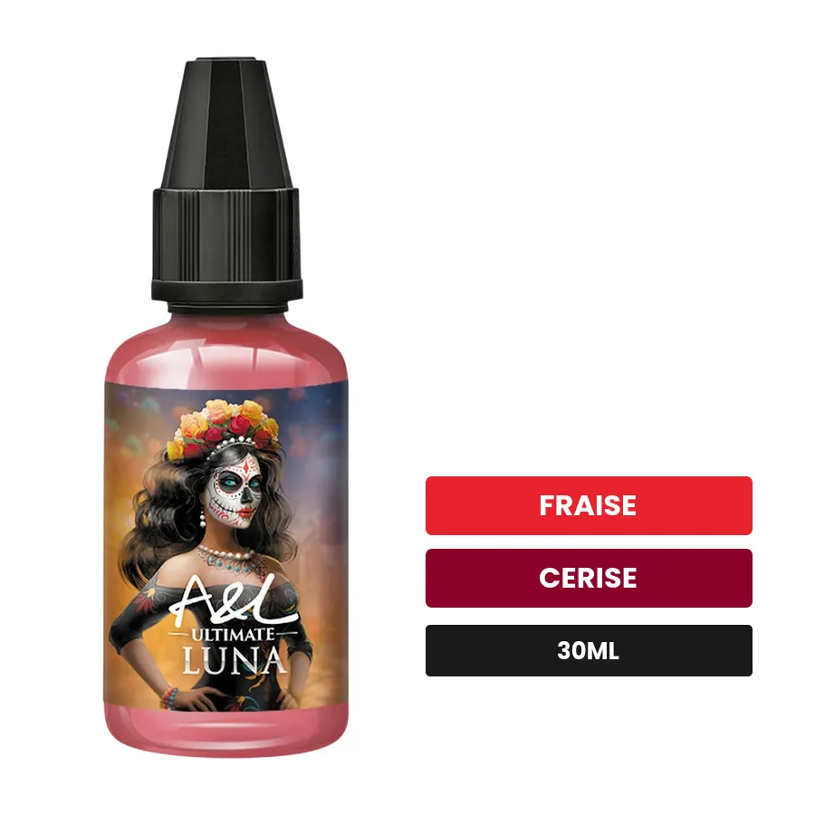 Arome concentre Luna Sweet Edition d'A&l, 30 ml, saveurs fraise et cerise.