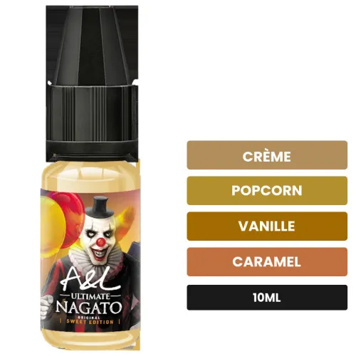 Arome concentre Nagato Sweet Edition d'A&l, 10 ml, saveurs crème, popcorn, vanille et 1 autre.