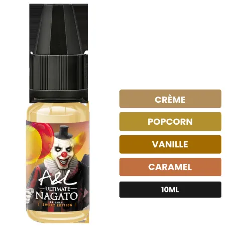 Arome concentre Nagato Sweet Edition d'A&l, 10 ml, saveurs crème, popcorn, vanille et 1 autre.