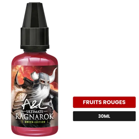 Arome concentre Ragnarok Green Edition d'A&l, 30 ml, saveur fruits rouges.
