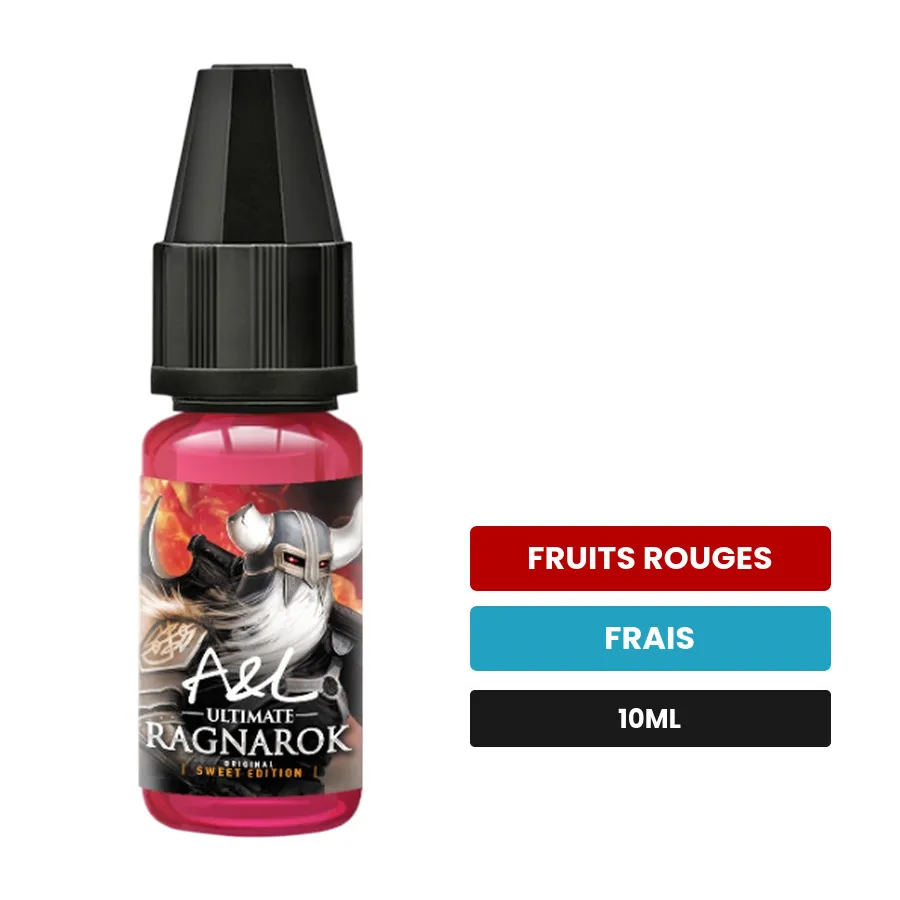 Arome concentre Ragnarok d'A&l, 10 ml, saveurs fruits rouges et frais.