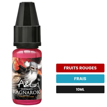 Arome concentre Ragnarok d'A&l, 10 ml, saveurs fruits rouges et frais.