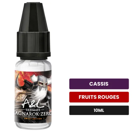 Arome concentre Ragnarok Zero d'A&l, 10 ml, saveurs cassis et fruits rouges.