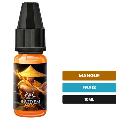 Arome concentre Raiden MAX d'A&l, 10 ml, saveurs mangue et frais.