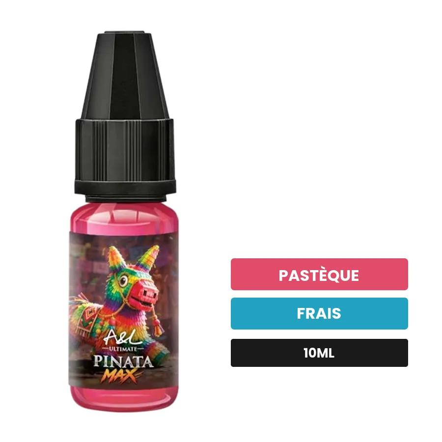 Arome concentre Pinata MAX d'A&l, 10 ml, saveurs pastèque et frais.