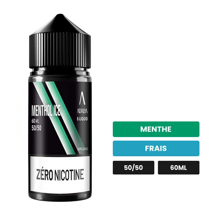 E-liquide Menthol d'Adalya, 60 ml, saveurs menthe et frais.