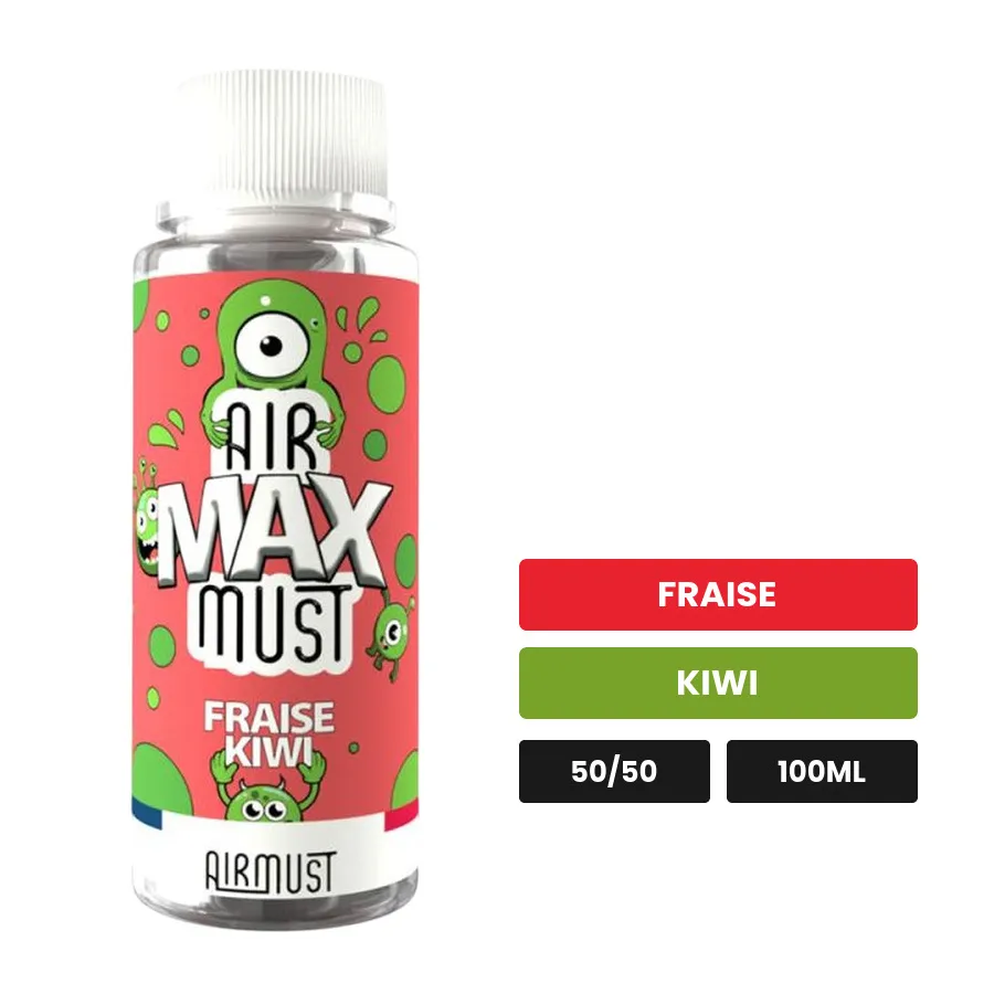 E-liquide Fraise Kiwi d'Airmust, 100 ml, saveurs fraise et kiwi.