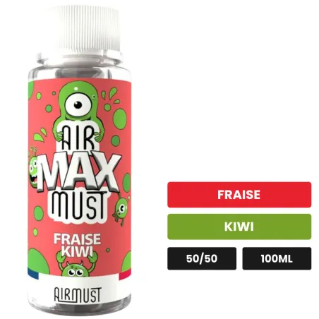 E-liquide Fraise Kiwi d'Airmust, 100 ml, saveurs fraise et kiwi.