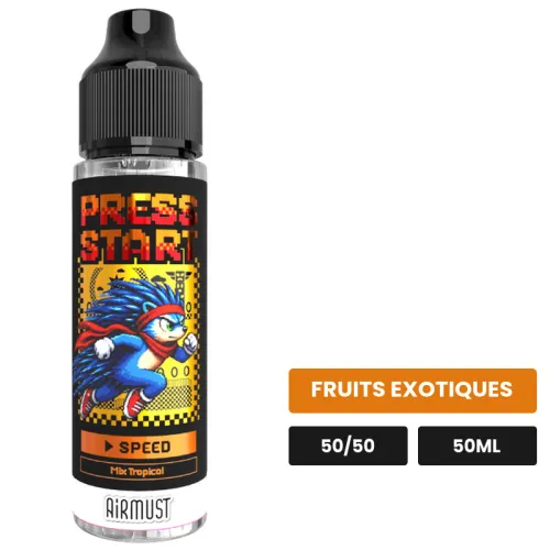 E-liquide Speed d'Airmust, 50 ml, saveur fruits exotiques.