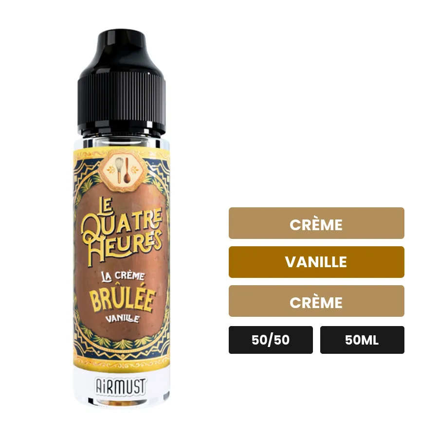 E-liquide La Crème Brûlée Vanille d'Airmust, 50 ml, saveurs crème, vanille et crème.