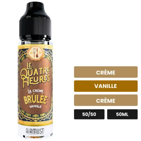 E-liquide La Crème Brûlée Vanille d'Airmust, 50 ml, saveurs crème, vanille et crème.