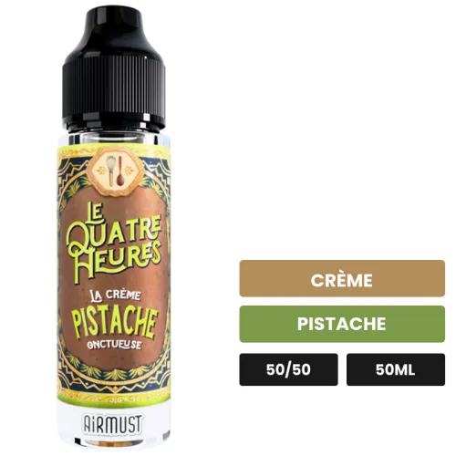 E-liquide La Crème Pistache Onctueuse d'Airmust, 50 ml, saveurs crème et pistache.