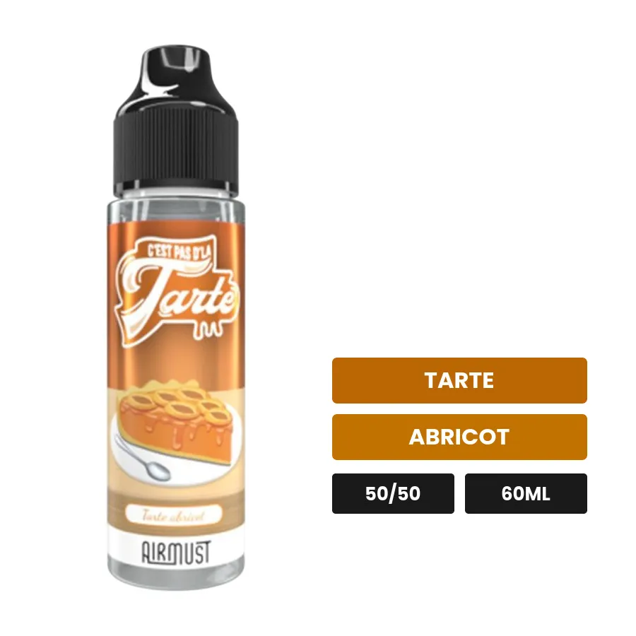E-liquide Tarte Abricot d'Airmust, 60 ml, saveurs tarte et abricot.
