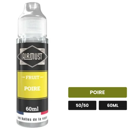 E-liquide Poire d'Airmust, 60 ml, saveur poire.