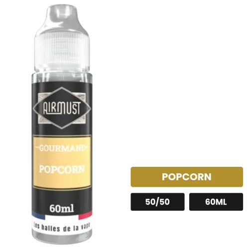 E-liquide Popcorn d'Airmust, 60 ml, saveur popcorn.