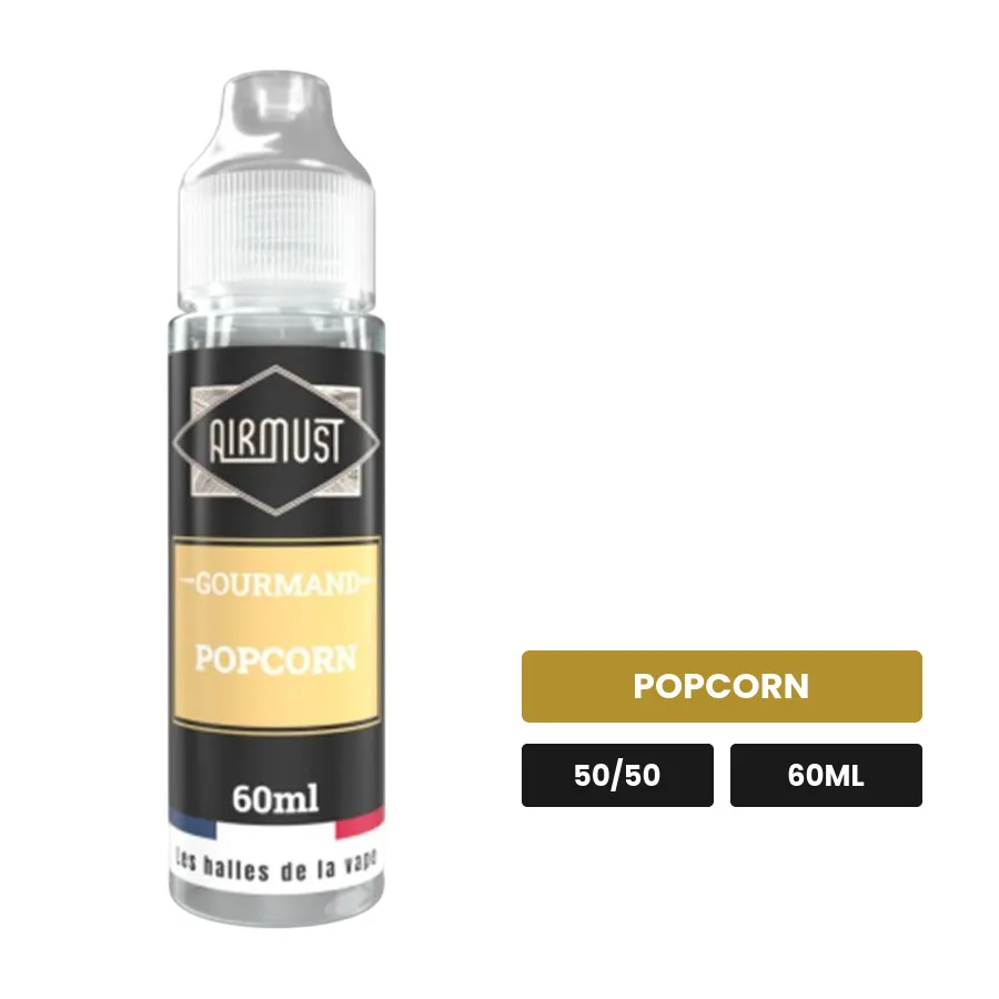 E-liquide Popcorn d'Airmust, 60 ml, saveur popcorn.