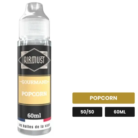 E-liquide Popcorn d'Airmust, 60 ml, saveur popcorn.