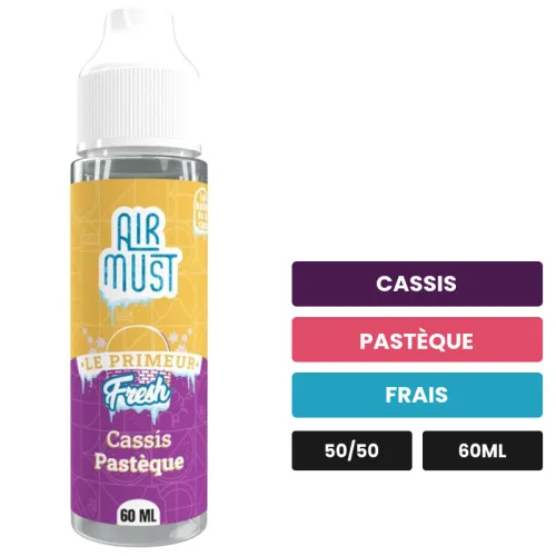 E-liquide Cassis Pastèque d'Airmust, 60 ml, saveurs cassis, pastèque et frais.