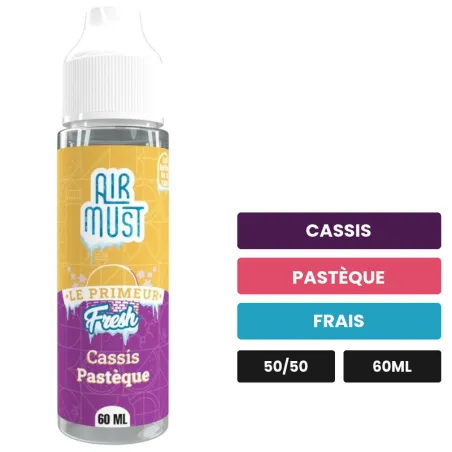 E-liquide Cassis Pastèque d'Airmust, 60 ml, saveurs cassis, pastèque et frais.