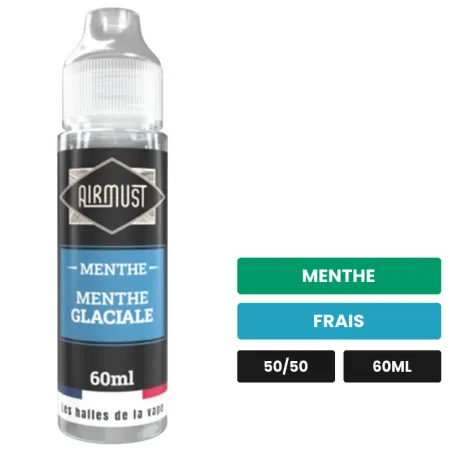 E-liquide Menthe Glaciale d'Airmust, 60 ml, saveurs menthe et frais.