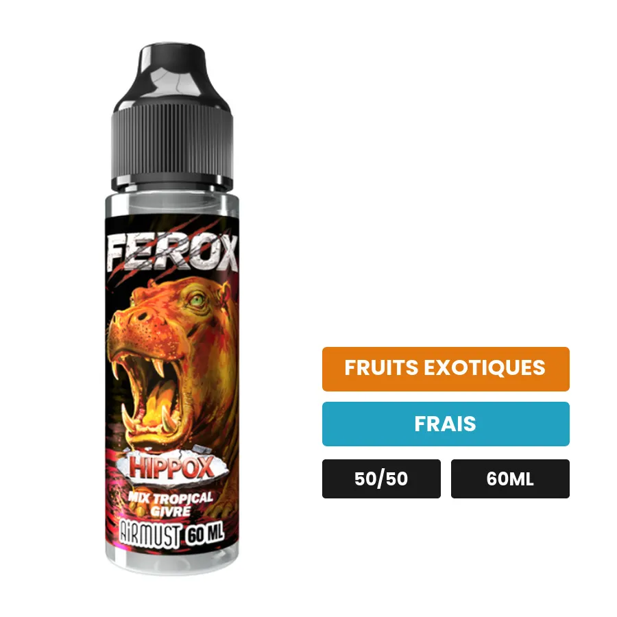 E-liquide Hippox d'Airmust, 60 ml, saveurs fruits exotiques et frais.