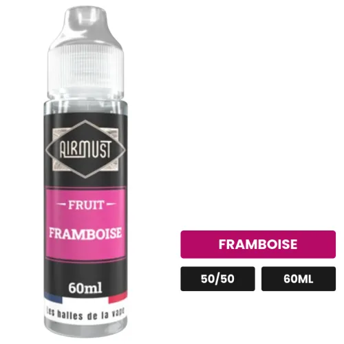 E-liquide Framboise d'Airmust, 60 ml, saveur framboise.