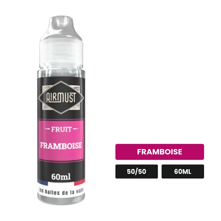 E-liquide Framboise d'Airmust, 60 ml, saveur framboise.
