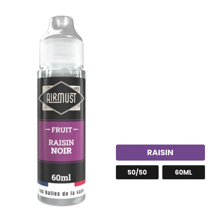 E-liquide Raisin Noir d'Airmust, 60 ml, saveur raisin.